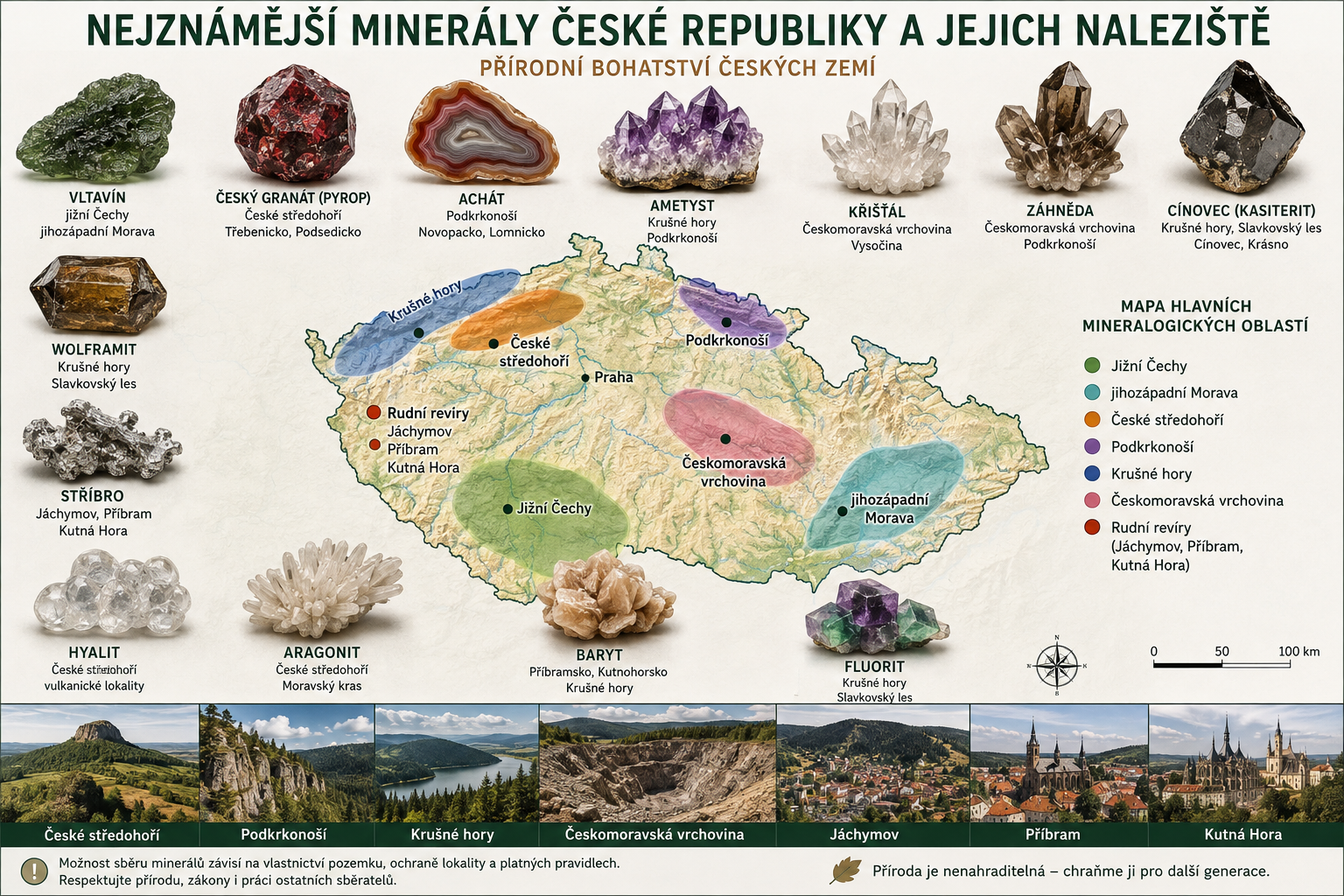 Nejznámější minerály České republiky a jejich naleziště | Gaia minerály 